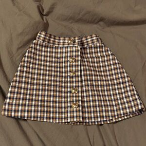 NWOT Crewcuts Plaid Button-Front Skirt